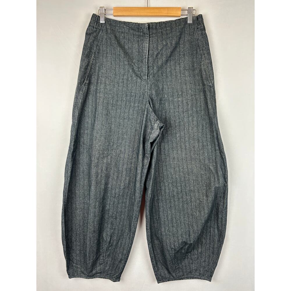 OSKA Barrel Leg Gray Wide Leg Pants Elastic Waist Women's Size 2 or US 8/10